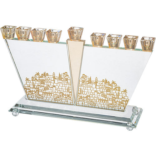 Crystal Gold Jerusalem Menorah