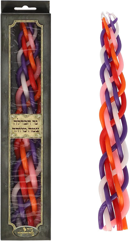 Colorful Braid Havdalah Candle 100% Kosher