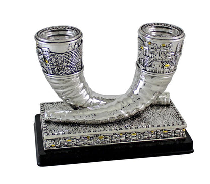 Elegant Polyresin Candlesticks- Shofar