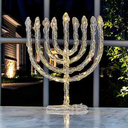 LED Twinkling Menorah Decoration