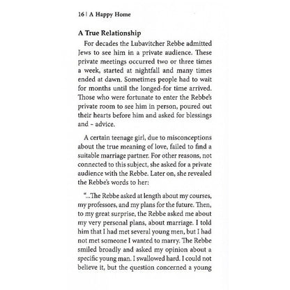 Happy Home - The Lubavitcher Rebbe on Marital Harmony