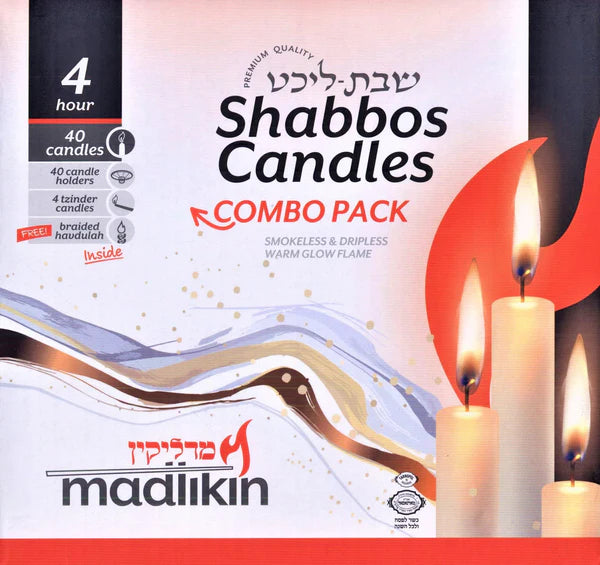 Madlikin Shabbos Candles: 4 Hour - 40 Combo Pack