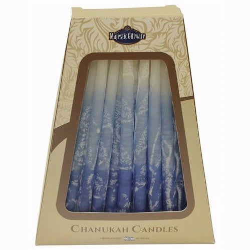 Safed Chanukah Candles - 45 Pack - Blue and white