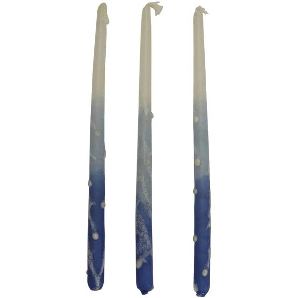 Safed Chanukah Candles - 45 Pack - Blue and white