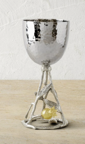 Pomegranate Silver & Gold Kiddish Cup