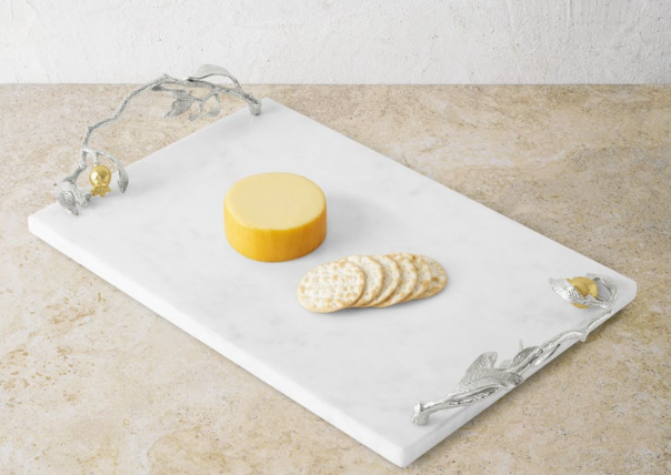 Pomegranate Silver & Gold Cheese Board & Spreader