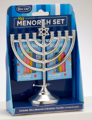 Mini Menorah Set - Menorah and Birthday Candles