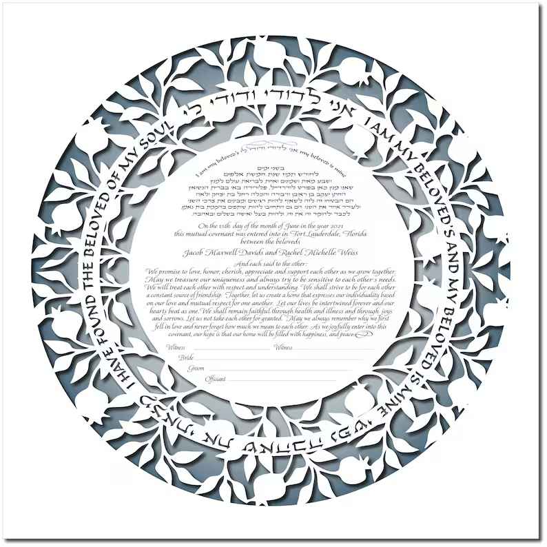 Blue Rounded Ketubah