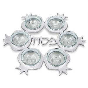 Pomegranate Seder Plate - Silver