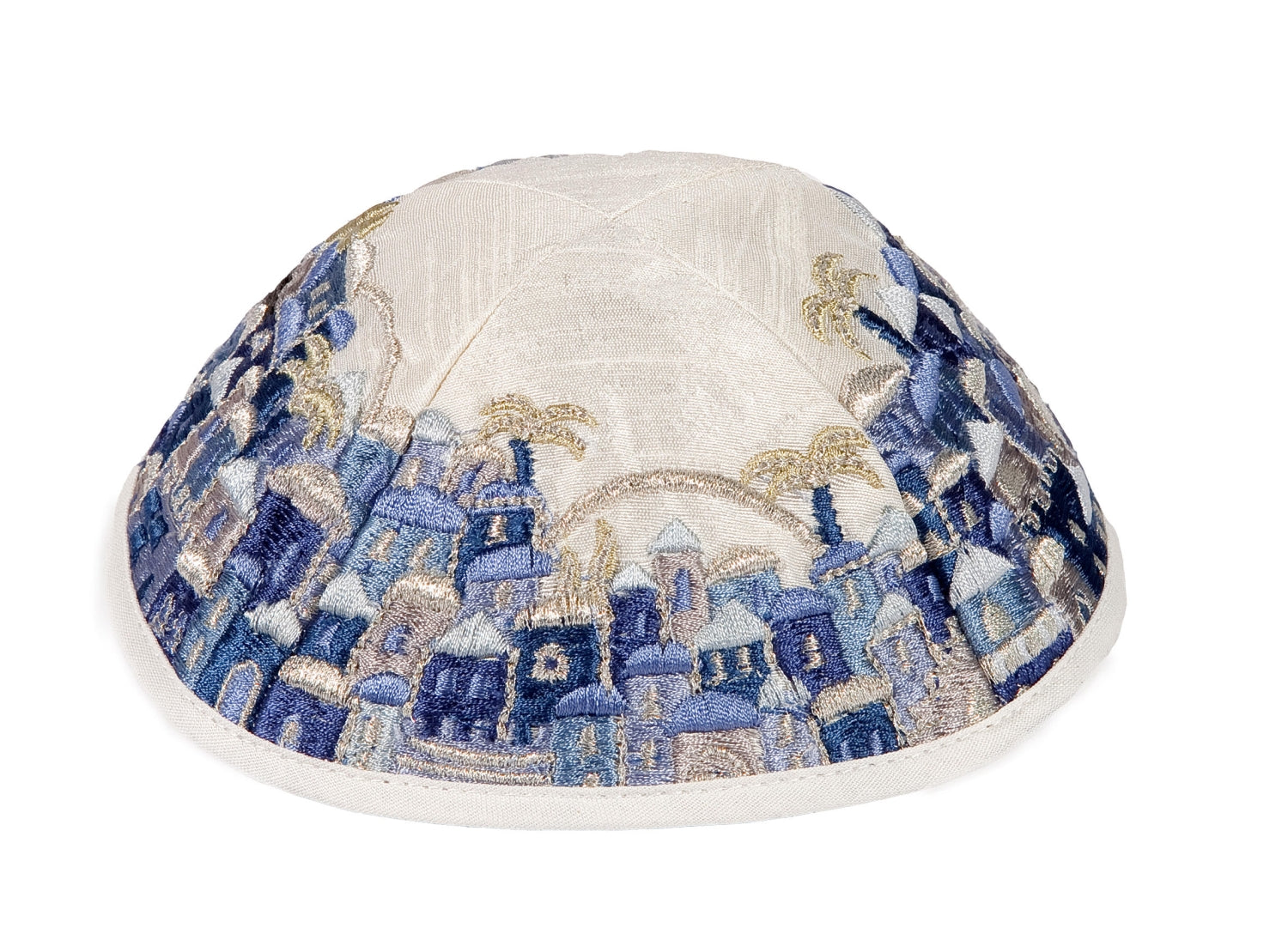 Embroidered Jerusalem Tallit Blue