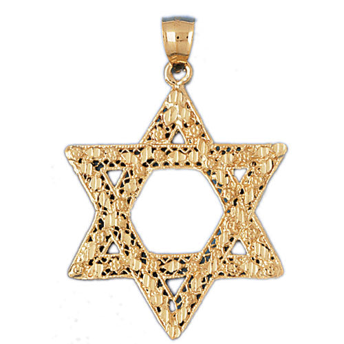 14K GOLD JEWISH CHARM - STAR OF DAVID Jewelry - Mitzvahland.com All your Judaica Needs!