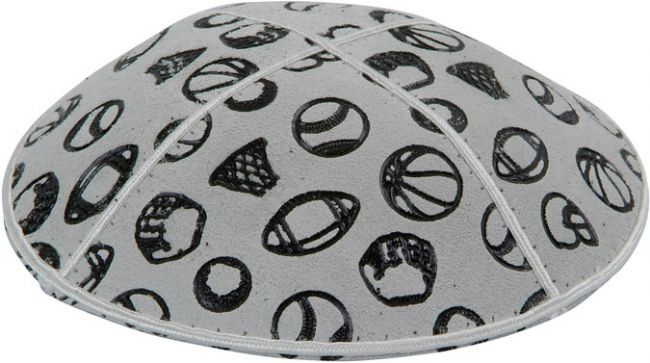 Black Sports Embossed Kippah Kippot / Yarmulkes - Mitzvahland.com All your Judaica Needs!