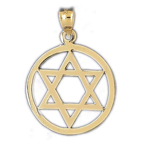 14K Gold Encircled Jewish Star of David Charm Jewelry - Mitzvahland.com All your Judaica Needs!