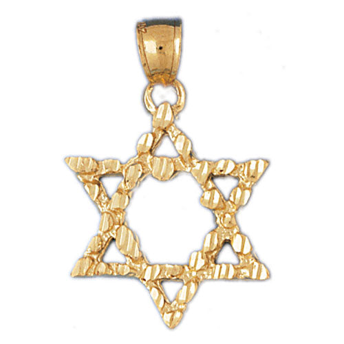 14K GOLD JEWISH CHARM - STAR OF DAVID Jewelry - Mitzvahland.com All your Judaica Needs!