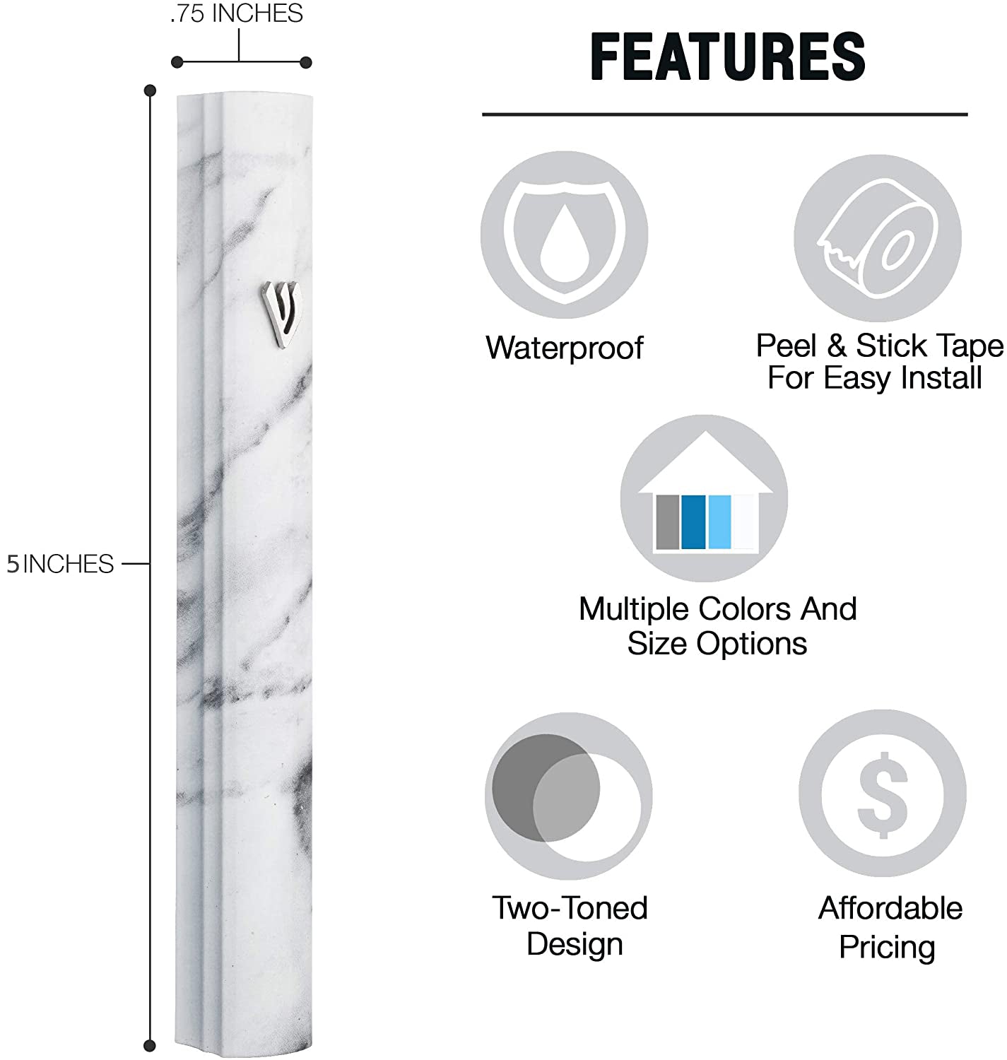 White Marble Mezuzah