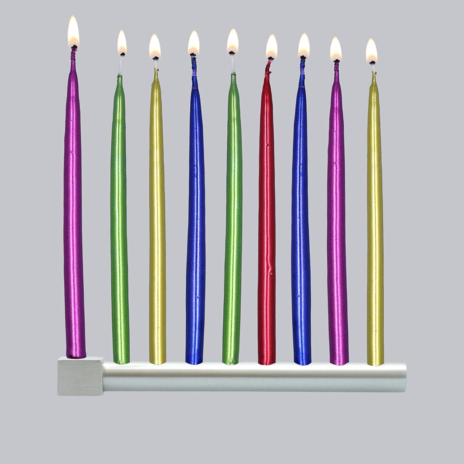 Premium Chanukah Candles - Metallic Hand Decorated