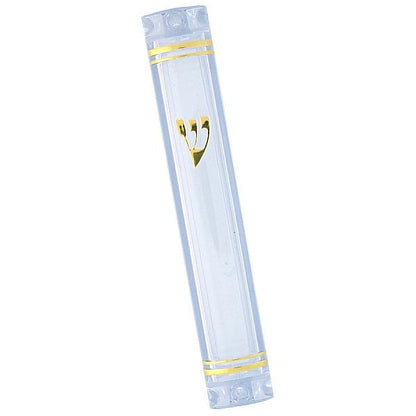 Clear Lucite Mezuzah Case - 5 Inch Tall