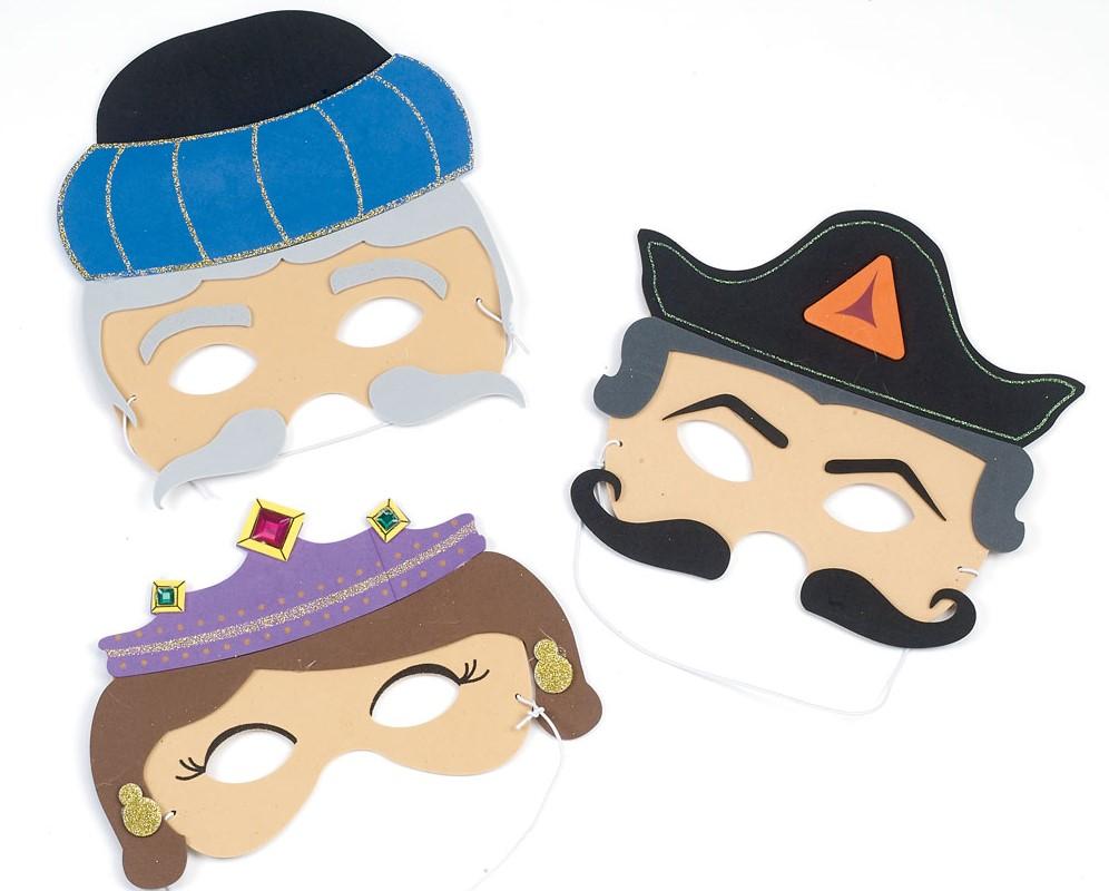 Purim Masks - Esther, Haman & Mordechai Set of 3