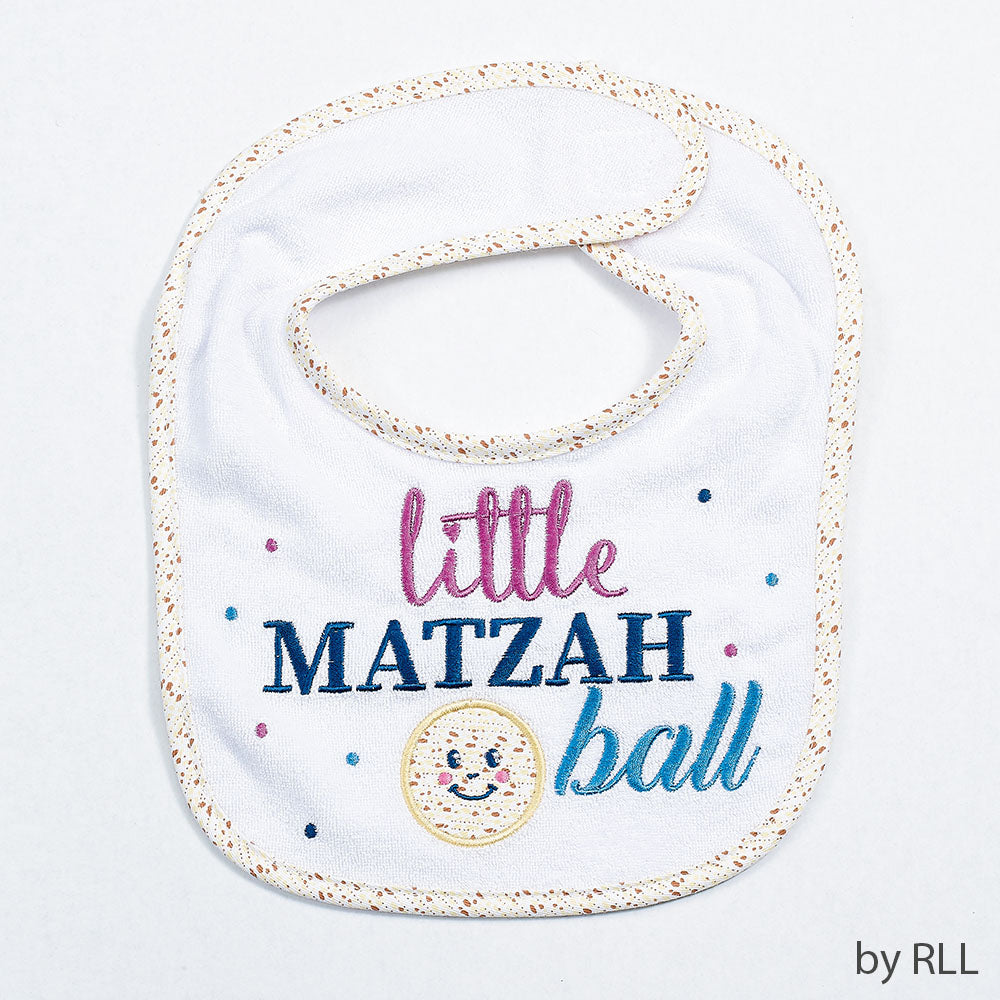 Little Matzah Ball Embroidered Passover Bib