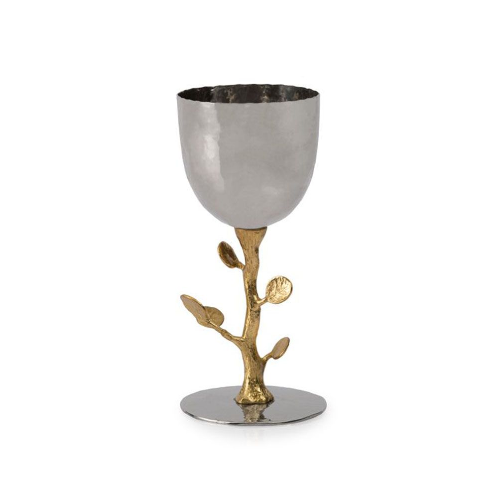 BOTANICAL LEAF GOLD KIDDUSH CUP  - Mitzvahland.com All your Judaica Needs!