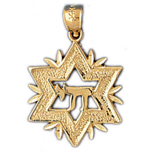 14K GOLD JEWISH CHARM - STAR OF DAVID Jewelry - Mitzvahland.com All your Judaica Needs!