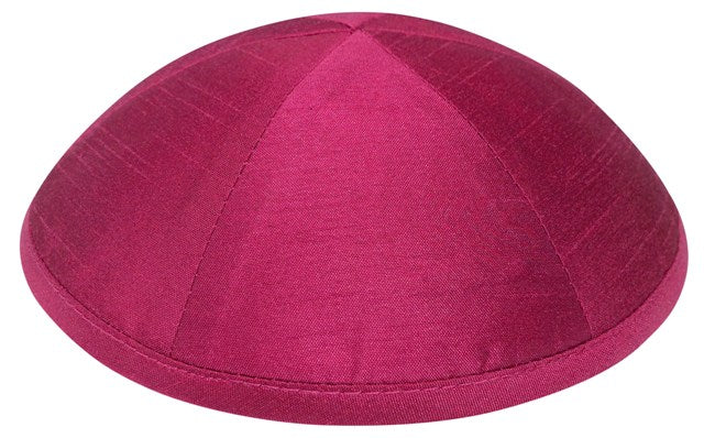 Fuchsia Raw Silk Kippah Kippot / Yarmulkes - Mitzvahland.com All your Judaica Needs!