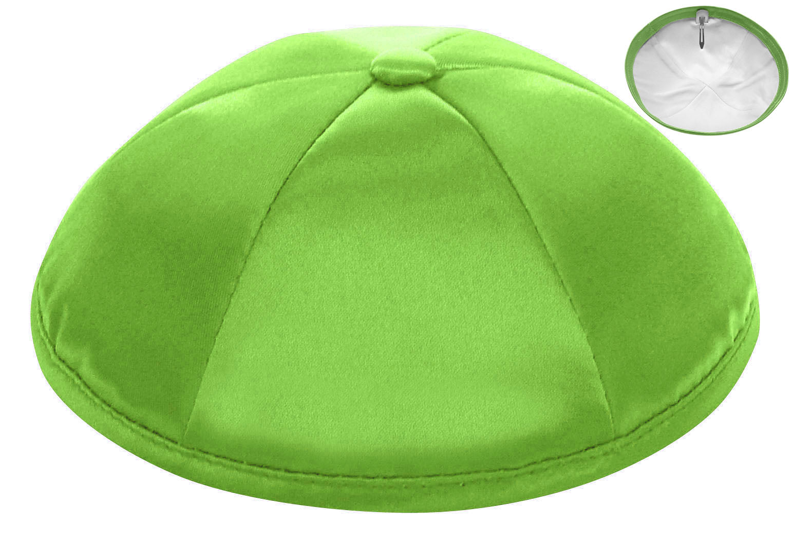 Lime Deluxe Satin Kippah - Per Piece