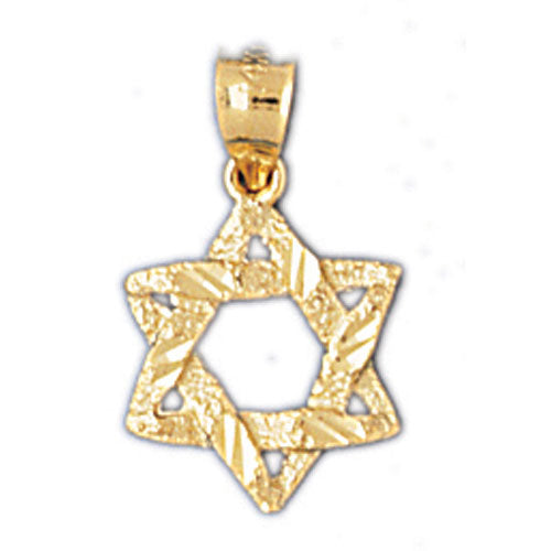 14K GOLD JEWISH CHARM - STAR OF DAVID Jewelry - Mitzvahland.com All your Judaica Needs!