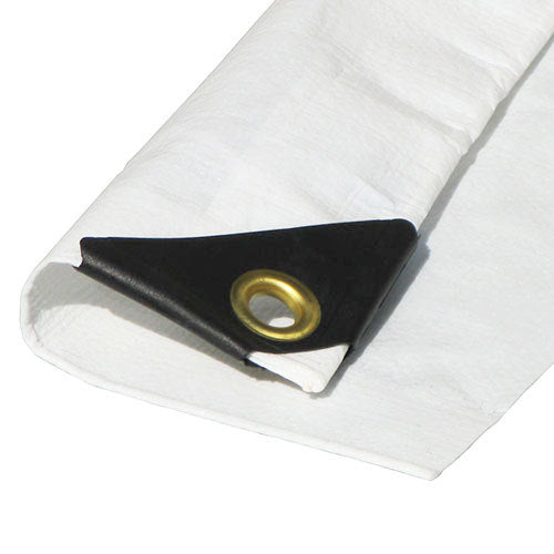 8' x 30' White Tarp Extra Heavy Duty - 08 X 30 (Finished Size 7'6" x 29'6")  w/Grommets